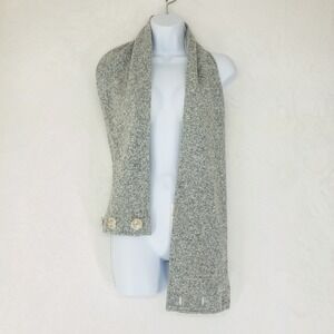 Patagonia Better Sweater Scarf Womens OS Birch White Gray Button Knit Fleece New